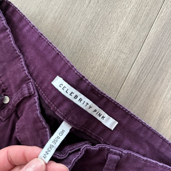 Celebrity Pink Plum Purple Mid Rise Skinny Jeans - Picture 4 of 6